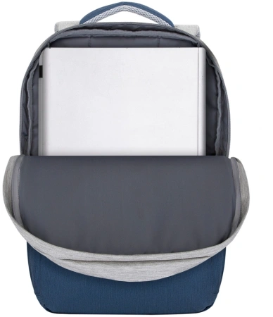 Рюкзак для ноутбука 17.3" Riva 7567 серый/темно-синий полиэстер