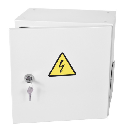 Шкаф монтажный ЦМО Эконом (ШТВ-НЭ-3.3.21-3ААА-Т2) настенный 300x300мм пер.дв.стал.лист задн.дв.спл.стал.лист несъемн.бок.пан. серый 180мм 8кг 300мм IP66 уличный всепогодный с нагревателем 60Вт