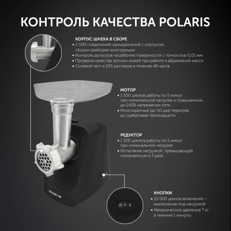 Мясорубка Polaris PMG 1855 RUS 1800Вт черный