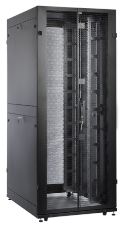 Шкаф серверный ЦМО (ШТК-СП-42.8.10-48АА-9005) напольный 42U 800x930мм пер.дв.перфор. задн.дв.перфор.2-хст. 2 бок.пан. 1350кг черный 690мм 180град. 1950мм