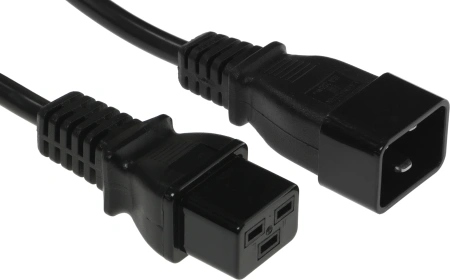 Шнур питания Lanmaster LAN-PP19/20-2.0-BK C19-C20 проводник.:3x1.5мм2 2м 220В 16А черный