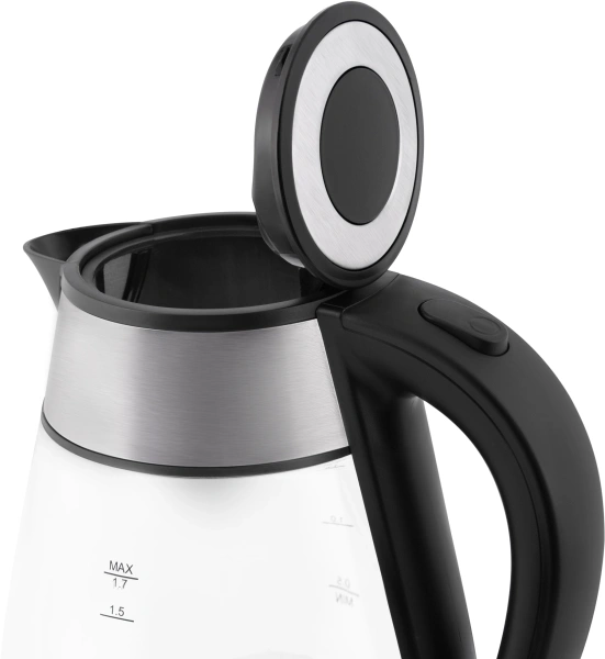 Чайник электрический Vitek VT-7037 1.8л. 2200Вт прозрачный/черный корпус: стекло/металл/пластик