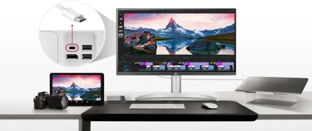 Монитор LG 27" UltraFine 27UP850N-W белый IPS LED 16:9 HDMI M/M матовая HAS Piv 400cd 178гр/178гр 3840x2160 60Hz DP 4K USB 5.9кг