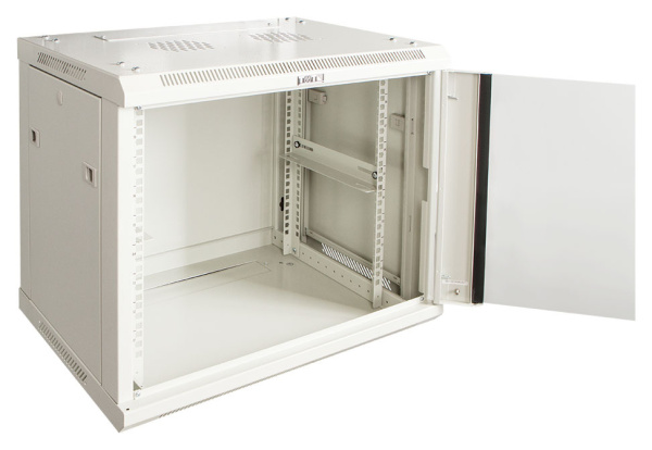 Шкаф коммутационный Lanmaster (TWT-CBWPG-9U-6X4-GY) настенный 9U 600x400мм пер.дв.стекл 60кг серый