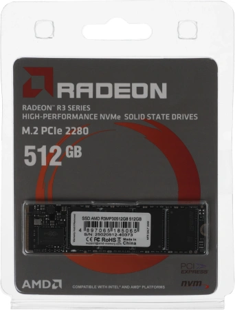 Накопитель SSD AMD PCIe 3.0 x4 512GB R3MP30512G8 Radeon M.2 2280