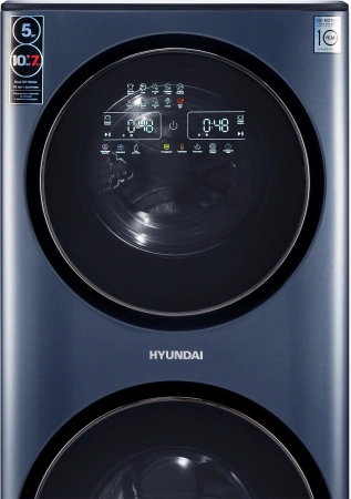 Стиральная машина Hyundai WMD9425 кл.:A+++ фронт. макс.:15кг (с сушкой) темно-серебристый