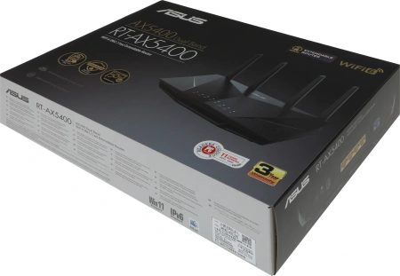 Роутер беспроводной Asus RT-AX5400 AX5400 10/100/1000 черный комп.:устройство/крепления/адаптер