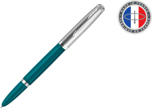 Ручка перьев. Parker 51 Core (CW2123506) Teal Blue CT F сталь нержавеющая подар.кор.