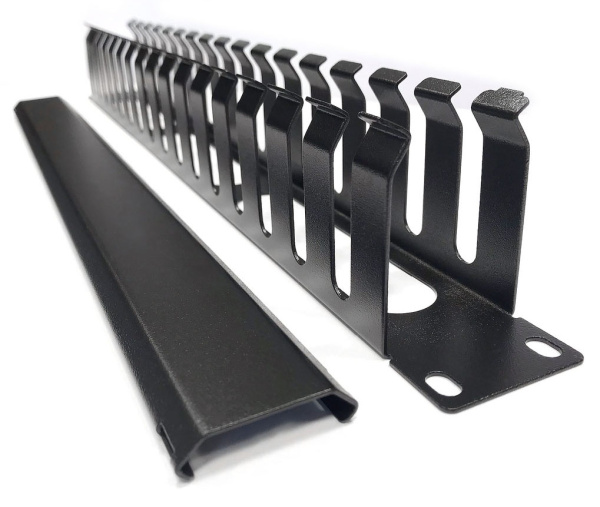 Кабельный органайзер Горизонтальный Hyperline CM-1U-ML16-COV односторонний пальцы 1U шир.:19" глуб.:67мм