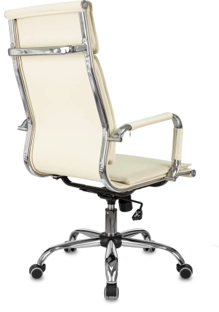 Кресло руководителя Бюрократ Ch-993 слоновая кость эко.кожа крестов. металл хром
