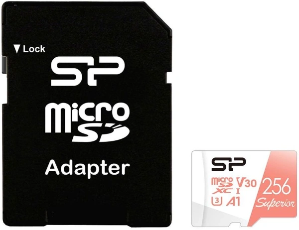 Флеш карта microSDXC 256GB Silicon Power SP256GBSTXDV3V20SP Superior + adapter