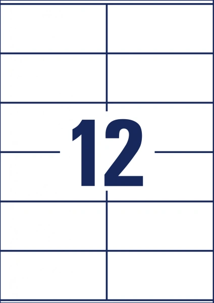 Этикетки Avery Zweckform 3424 A4 105x48мм 12шт на листе/70г/м2/100л./белый матовое самоклей. универсальная