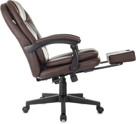 Кресло руководителя Бюрократ CH-868N-BF коричневый эко.кожа крестов. пластик подст.для ног