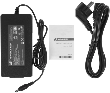 Коммутатор Hikvision DS-3E0510HP-E 9G 1SFP 6PoE+ 110W неуправляемый