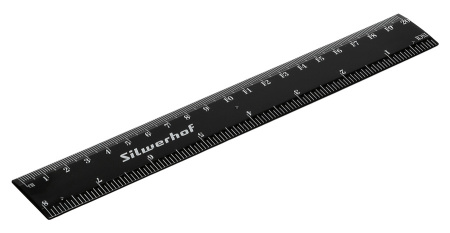 Линейка Silwerhof 160163 пластик дл.20см черный спайка