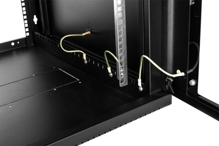 Шкаф коммутационный ЦМО (ШРН-12.350-9005) настенный 12U 600x359мм пер.дв.стекл 200кг черный 300мм 180град.