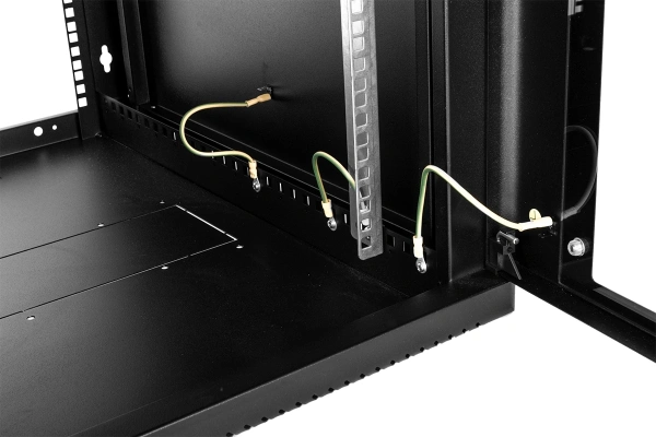 Шкаф коммутационный ЦМО (ШРН-12.350-9005) настенный 12U 600x359мм пер.дв.стекл 200кг черный 300мм 180град.