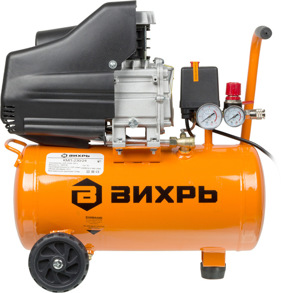 Компрессор поршневой Вихрь КМП-230/24 масляный 230л/мин 24л 1600Вт оранжевый/черный