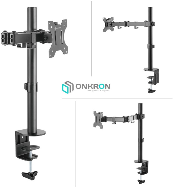 Кронштейн для мониторов Onkron D121E черный 10"-32" макс.8кг настольный поворот и наклон