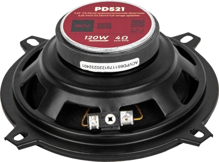Колонки автомобильные ACV PD-521 BEATS (без решетки) 120Вт 88дБ 4Ом 13см (5дюйм) (ком.:2кол.) коаксиальные однополосные