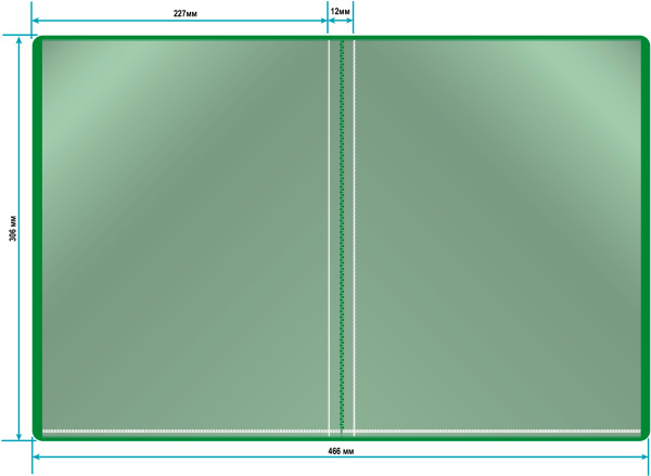 Папка с 10 прозр.вклад. Бюрократ -BPV10GRN A4 пластик 0.6мм торц.карм с бум. встав зеленый
