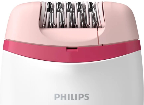 Эпилятор Philips BRE235/00 скор.:2 насад.:1 от электр.сети белый/розовый