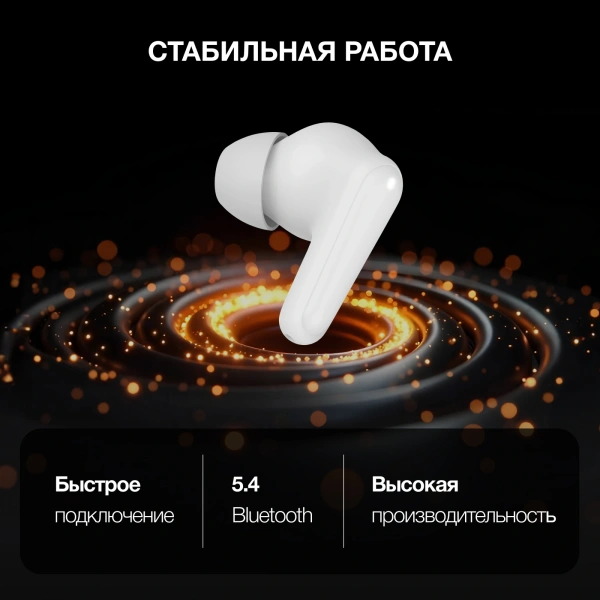 Гарнитура вкладыши Hyundai H-EP203 белый беспроводные bluetooth в ушной раковине (HEP203W)