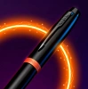 Ручка перьев. Parker IM Vibrant Rings F315 (2172943) Flame Orange PVD F сталь нержавеющая подар.кор.