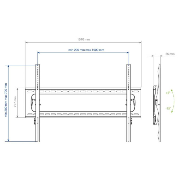 Кронштейн для телевизора Kromax STAR PRO-112 черный 55"-100" макс.103кг настенный наклон