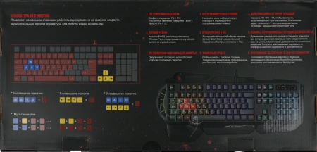 Клавиатура A4Tech Bloody B310N черный USB Multimedia for gamer LED (подставка для запястий) (B310N)