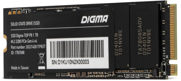Накопитель SSD Digma PCI-E 4.0 x4 1Tb DGST4001TP83T Top P8 M.2 2280