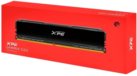 Память DDR4 8GB 3600MHz A-Data AX4U36008G18I-CBK20 XPG Gammix D20 RTL Gaming PC4-28800 CL18 DIMM 288-pin 1.35В single rank с радиатором Ret