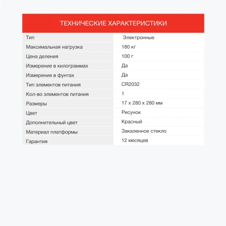 Весы напольные электронные Starwind SSP6035 макс.180кг рисунок/красный