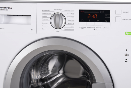 Стиральная машина Maunfeld MBWM148S класс:A+++ загрузка до 8кг отжим:1400об/мин белый инвертер