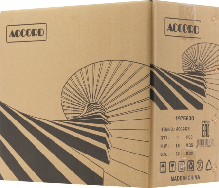 Корпус Accord Entry ACC-242B черный без БП mATX 1x80mm 2xUSB2.0 audio