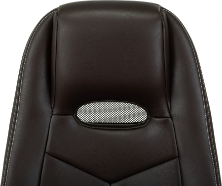 Кресло руководителя Бюрократ _Zen коричневый кожа крестов. алюминий