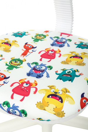 Кресло детское Бюрократ CH-W201NX белый монстры крестов. пластик пластик белый