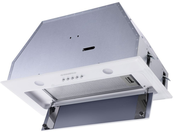 Вытяжка встраиваемая Maunfeld TRAPEZE 601GG белый управление: кнопочное (1 мотор)