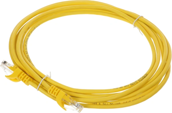 Патч-корд ITK Generica (PC05-C5EU-3M-G) U/UTP не экранированный RJ-45 вил.-вилка RJ-45 кат.5E 3м жел