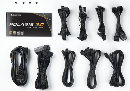 Блок питания Chieftec ATX 850W Polaris PPS-850FC-A3 80+ gold (20+4pin) APFC 135mm fan 12xSATA Cab Manag RTL