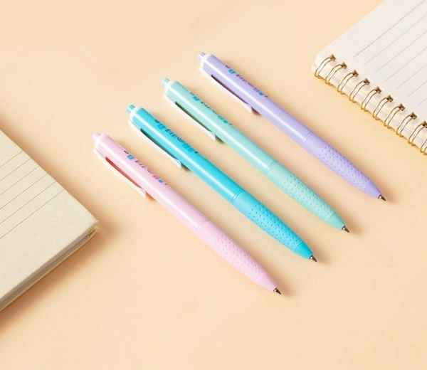 Ручка шариков. автоматическая Deli Every EQ44-BL ассорти/белый d=0.7мм син. черн. кругл. резин. манжета