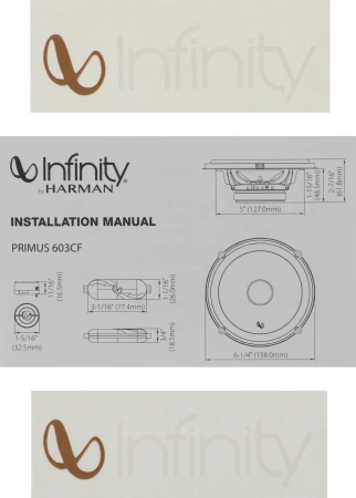 Колонки автомобильные Infinity Primus 603CF (без решетки) 180Вт 92дБ 3Ом 16.5см (6 1/2дюйм) (ком.:4кол.) компонентные двухполосные