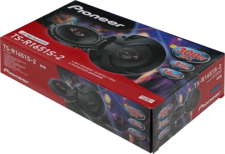 Колонки автомобильные Pioneer TS-R1651S-2 (без решетки) 300Вт 90дБ 4Ом 16.5см (6 1/2дюйм) (ком.:2кол.) коаксиальные трехполосные