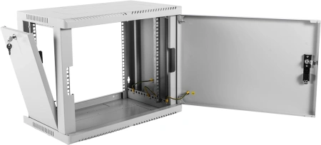 Шкаф коммутационный ЦМО (ШРН-9.350.1) настенный 9U 600x350мм пер.дв.стал.лист 200кг серый 300мм 180град.