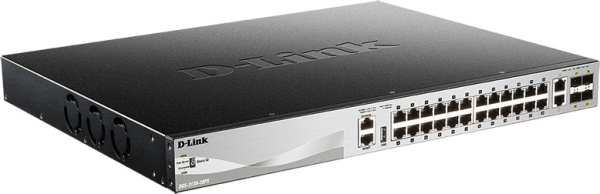 Коммутатор D-Link DGS-3130-30PS/B1A 24G 2x10G 4SFP+ 24PoE 370W управляемый