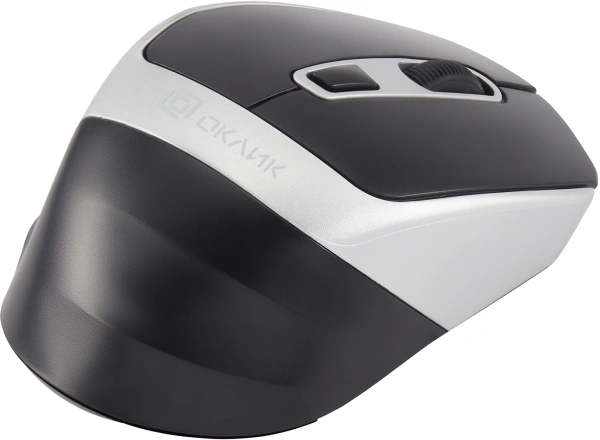 Мышь Оклик 516MW черный/серебристый оптическая (1600dpi) silent беспроводная BT/Radio USB для ноутбу