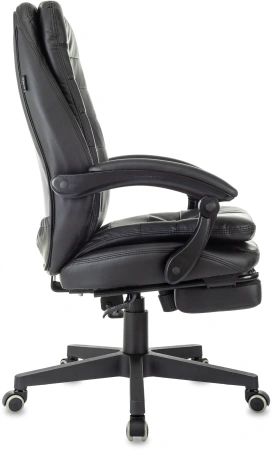 Кресло руководителя Бюрократ T-9950MSG-F черный эко.кожа крестов. пластик подст.для ног