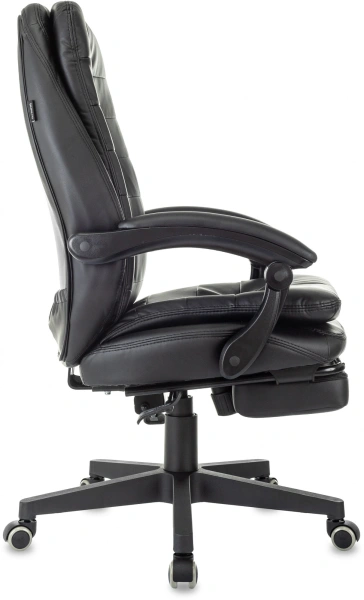 Кресло руководителя Бюрократ T-9950MSG-F черный эко.кожа крестов. пластик подст.для ног