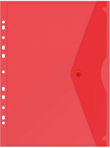 Конверт на кнопке Бюрократ -PK880 A4 с перфорац. по длинной стороне пластик 0.18мм ассорти