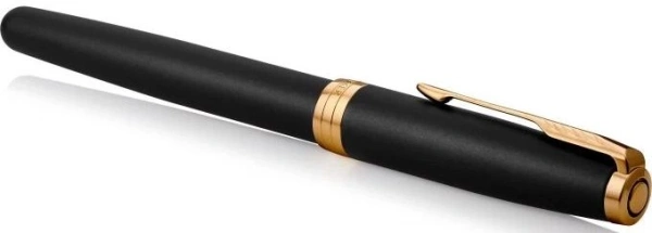 Ручка перьев. Parker Sonnet Core F528 (CW1931516) Matte Black GT F сталь нержавеющая подар.кор.